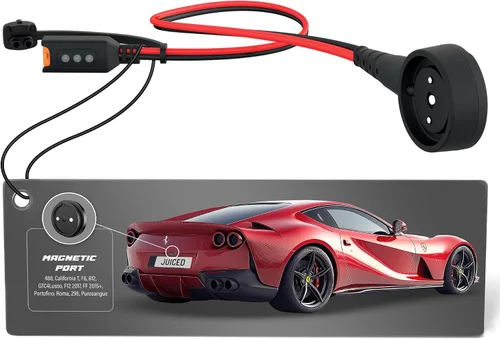 JMR Adaptador para Ferrari 488 F8 California T Portofino 812 Roma GTC4Lusso FF F12 296 Compatible con CTEK (puerto magnético, con indicador)
