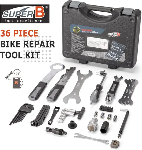 Miniatura 4 de Super B Juego de herramientas de bicicleta - Kit de reparación de bicicletas con estuche de transporte - Herramientas de mantenimiento de bicicletas
