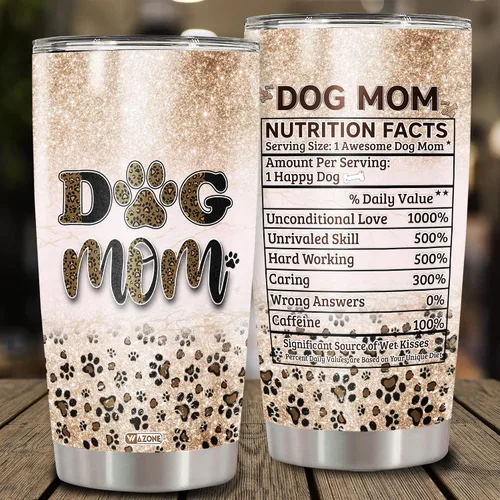Miniatura 2 de WAZONE Vaso de viaje con estampado de huellas de leopardo, de acero inoxidable de 20 onzas, con aislamiento al vacío, ideas de cumpleaños, día