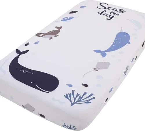 Miniatura 11 de NoJo Jungle Gym - Sábana bajera ajustable para cuna, color verde, marrón y gris, 100% algodón, para habitación de bebé, gris, verde, blanco, marrón