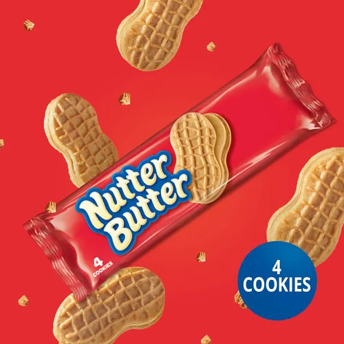 Miniatura 5 de Nutter Butter Galletas sándwich de mantequilla de maní, 12 paquetes de bocadillos (4 galletas por paquete)