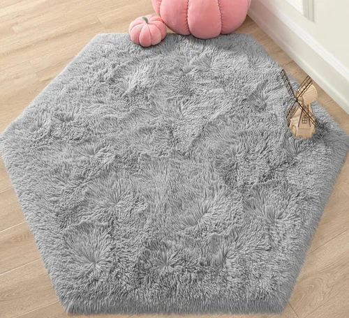 Miniatura 22 de Alfombra Redonda para Dormitorio, Alfombras de Área Circulares Suaves y Esponjosas de 4x4 pies para Cuarto de Niños y Niñas, Habitación Infantil