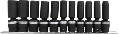 Miniatura 2 de Genius Tools Juego de llaves de vaso de impacto giratorias profundas de 1/2" Dr. TG-411MD de 11 piezas