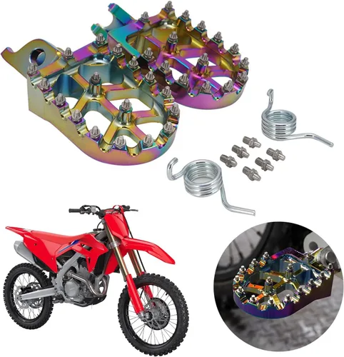 JFG RACING Estriberas para Moto de Cross Estriberas de Motocicleta Pedales de Apoyo CNC Para CRF150R 07-23 CRF250R 04-23 CRF450R 02-23 CRF250L 12-21