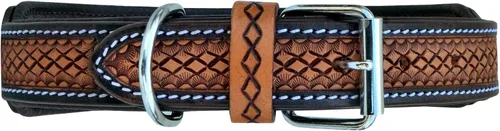 Miniatura 4 de Affilare Collar de perro de cuero estilo occidental diseño de flor de sol acolchado para 10AB122-XS