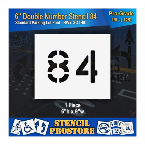 Miniatura 132 de Plantillas para pavimento, bordillo y WheelStop, plantilla de doble número de 6 pulgadas, (52) - 6 x 9 x 1/16 pulgadas (63 mil) - Resistentes