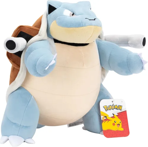 Miniatura 4 de Pokemon Blastoise - Peluche grande de 12 pulgadas - Figura de evolución de Squirtle - Con licencia oficial - Auténtico juguete de animal de peluche