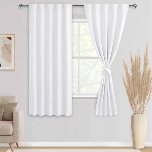 Miniatura 61 de DWCN Cortinas opacas con pestaña trasera para ventana - Cortinas opacas con bolsillo para barra para oscurecer la habitación para dormitorio/sala