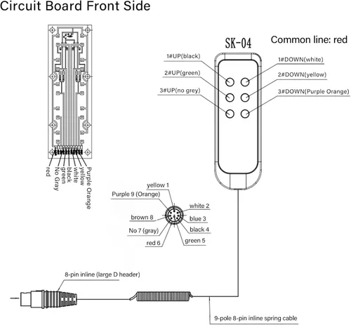 Miniatura 3 de Garosa Controlador reclinable, cama elevadora, control remoto IP66, silla elevadora eléctrica, controlador de mano con enchufe de 8 pines, cable