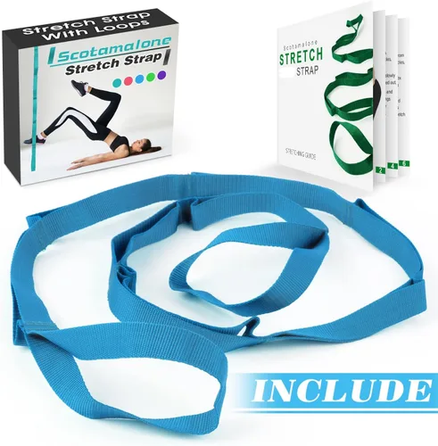 Miniatura 2 de Scotamalone Correa elástica para yoga, terapia física para entrenamiento en casa, ejercicio, pilates y gimnasia, 10 bucles bandas elásticas no Verde