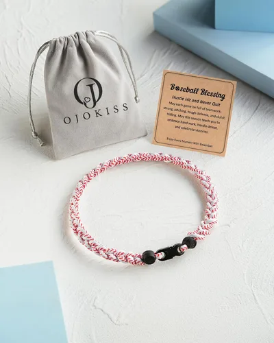 Miniatura 7 de Regalos de béisbol, baloncesto, fútbol, collar de béisbol, baloncesto, fútbol, cuerda trenzada de nailon para ideas de adolescentes con tarjeta