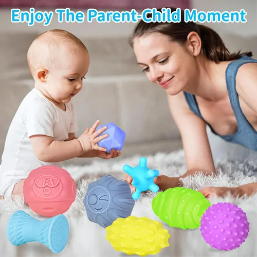 Miniatura 5 de 12 piezas de bolas sensoriales para niños pequeños de 1 a 3 años, juguetes sensoriales para bebés de 6 a 12 meses, juguete montessori para bebés