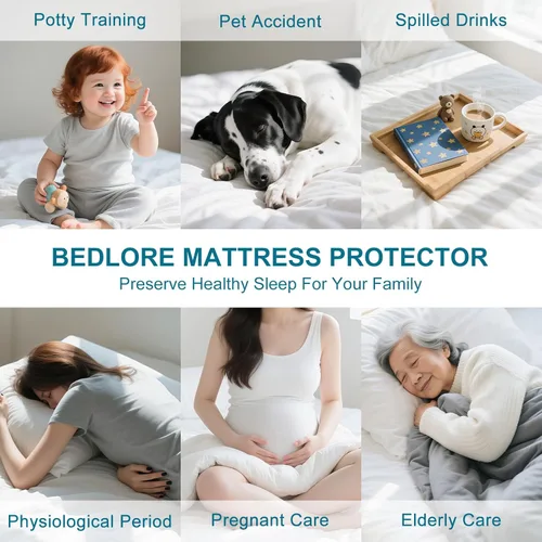 Miniatura 9 de GOPOONY Protector de colchón impermeable tamaño completo - Transpirable, silencioso, ultrasuave, cubierta de cama, funda protectora de colchón