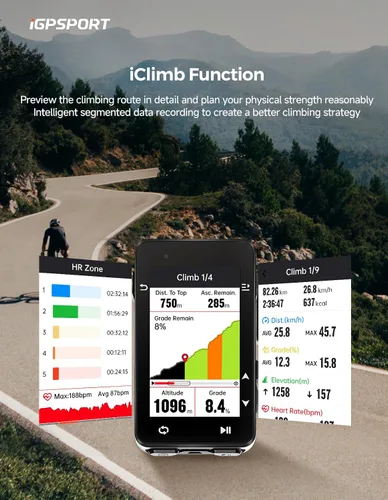 Miniatura 5 de iGPSPORT iGS630S GPS Bike Computer, 2.8 '' Smart Wireless Map Navigation Climb Plan Ciclismo GPS Unit, 45H Duración de la batería