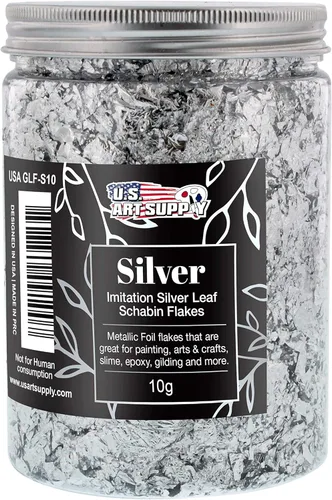Miniatura 9 de U.S. Art Supply Schabin - Copos dorados de lámina metálica (paquete de 3), botellas de cobre de imitación de 0.45 oz (10 g), copos de hoja de metal