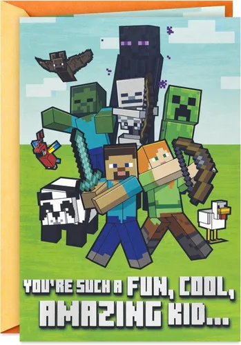 Miniatura 8 de Hallmark Minecraft - Tarjetas y calcomanías para el día de San Valentín para niños (24 aulas de San Valentín con sobres)