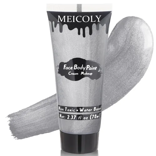 Miniatura 15 de MEICOLY Pintura facial color morado claro crema, tubo grande de 2.37 onzas, pintura de cuerpo completo a base de agua para adultos y niños, pintura