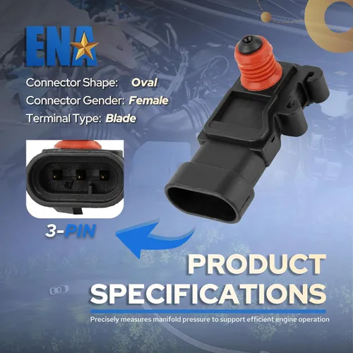 Miniatura 4 de ENA Sensor de presión absoluta del colector compatible con Chevy Chevrolet GMC Honda Buick Cadillac Pontiac Isuzu Alero Amigo Astra Ascender Axiom