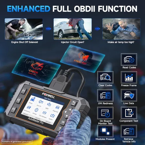 Miniatura 4 de FOXWELL NT614 Elite OBD2 escáner para mecánica de bricolaje, actualización de NT604, herramienta de diagnóstico de 4 sistemas con 5 reajustes
