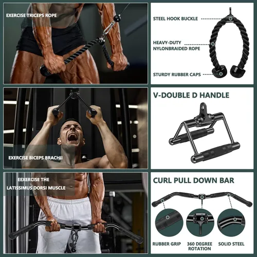 Miniatura 5 de Cable Machine Attachment, Cable Attachments for Gym, Gym Cable Attachments, Cable Machine Attachments Set