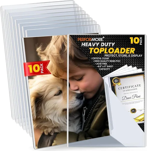 Miniatura 9 de Performore Toploader transparente de impresión rígida resistente de 8.5 x 11 pulgadas – Sujeta, protege, almacena, muestra fotografías, cubiertas