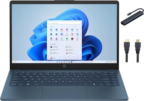 HP Stream - Laptop empresarial HD de 14 pulgadas, Intel Celeron N150, RAM DDR4 de 4 GB, eMMC de 128 GB, gráficos Intel UHD, cámara web, Wi-Fi, 1 año