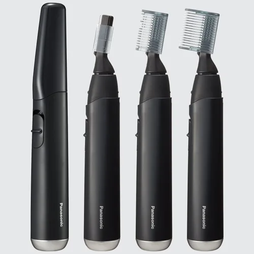 Miniatura 9 de Recortador de vello facial Panasonic para piel sensible, detalle unisex con cabezal flexible, suave para el acné, incluye 2 accesorios para cejas