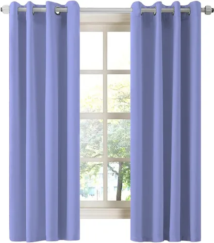 Miniatura 76 de LA PALMA Cortinas opacas con aislamiento térmico y ojales, para sala de estar, dormitorio, paquete de 2 paneles