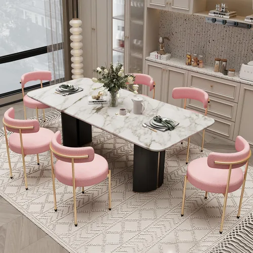 Miniatura 25 de Silla de escritorio sin ruedas, silla decorativa cómoda para sala de estar, comedor, dormitorio, oficina en casa, moderna de mediados de siglo