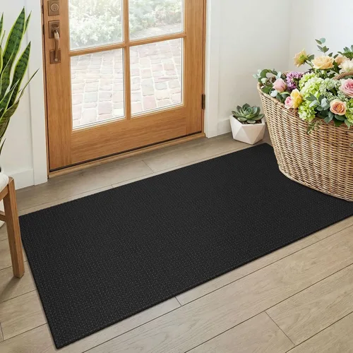 Miniatura 229 de KOZYFLY - Tapetes para entrada, lavable, tejido, con respaldo de goma antideslizante, de algodón, interiores, cocina, entrada, vestíbulo y puerta