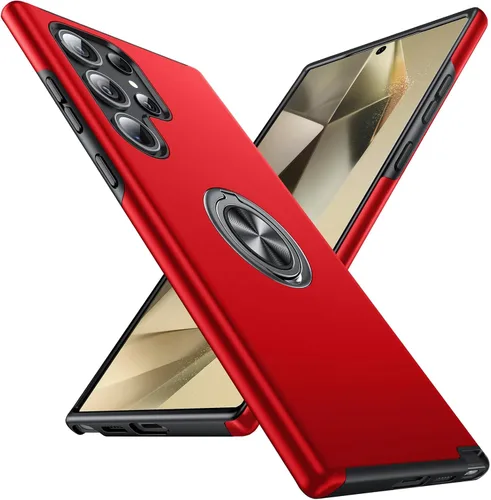 Miniatura 28 de Anqrp Diseñada para Samsung Galaxy S22 Ultra Funda, Incorporada [Protección contra Caídas de 15 Pies][Disipación de Calor] Protección de Grado Rojo