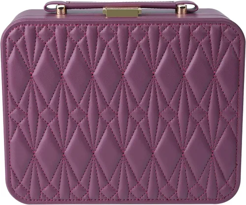 V-LAFUY Organizador de joyas de viaje, organizador de joyas de viaje grande, joyero de viaje y estuche portátil para joyas de viaje, rojo burdeos