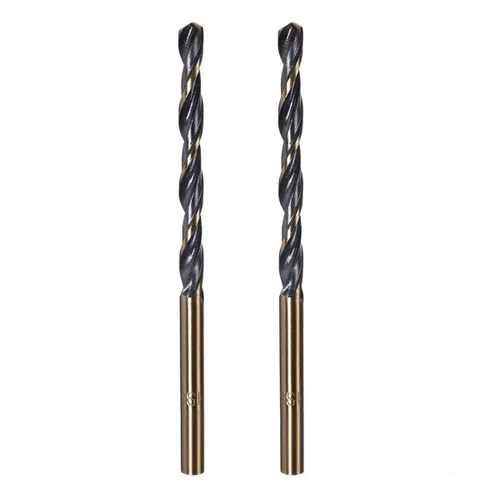 Brocas helicoidales de acero de alta velocidad 4341 con vástago recto de 0.236 pulgadas (0.236 in) con revestimiento dorado y negro para mejoras del