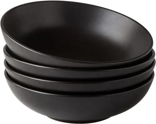 AmorArc Juego de 4 cuencos grandes para pasta de 8.75 pulgadas, 42 onzas de profundidad, cuencos anchos para pasta, ensalada, fruta, avena, sopa,