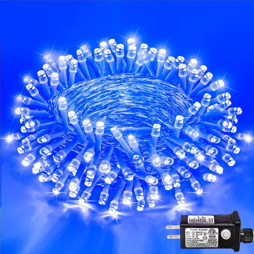 Miniatura 12 de Guirnalda de 120 luces LED rojas impermeables para exteriores, luces de Navidad rojas de 40 pies, 8 modos, cable transparente, guirnalda de luces