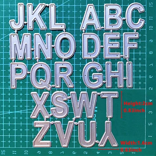 Troqueles de corte de metal, 26 letras mayúsculas del alfabeto para hacer tarjetas, herramienta de grabado en relieve, álbum de recortes, troqueles