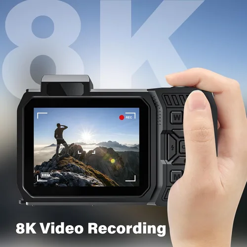 Miniatura 2 de Cámara digital WiFi de 8K UHD 70MP con tarjeta de 64 GB, resistente, impermeable, a prueba de polvo, a prueba de golpes, cámara submarina de 33