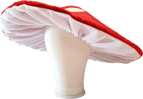 Miniatura 2 de Sombrero de hongo original para disfraz de cosplay, gorra roja con puntos blancos, de gran tamaño y mantiene