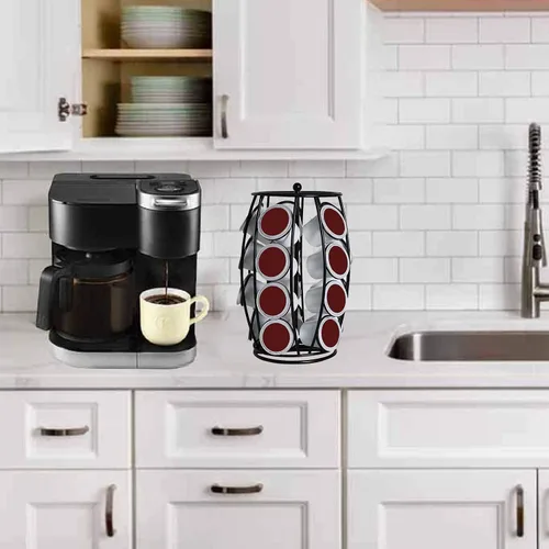 Miniatura 6 de Carrusel K Cup Soporte para cápsulas de café, organizador de Kcup, estación de café, almacenamiento de decoración para mostrador, capacidad para 20