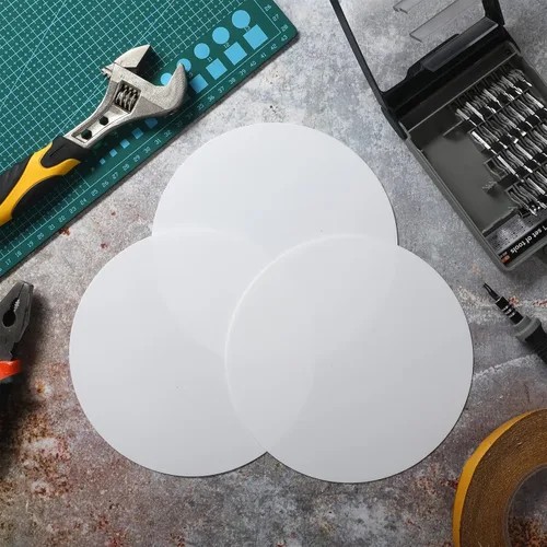 Miniatura 4 de Sosation 6 piezas de placa de techo cubierta de agujero de pared, placa plana de plástico en blanco con 48 piezas de cinta adhesiva de doble cara