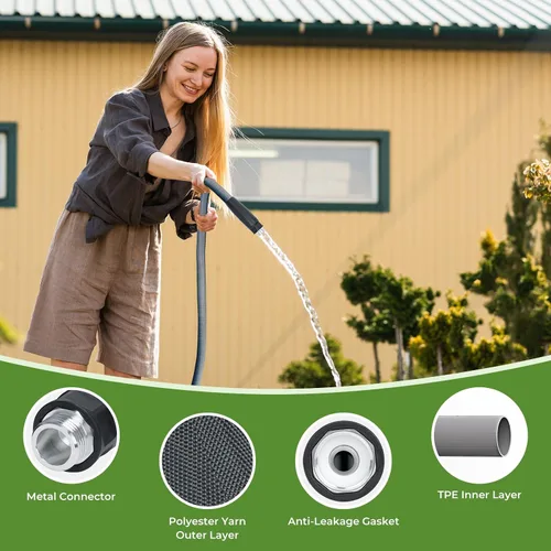 Miniatura 3 de LINEX Manguera de jardín ligera de 25 pies, ultra flexible, sin torceduras, para manguera de agua al aire libre, no expandible, resistente a