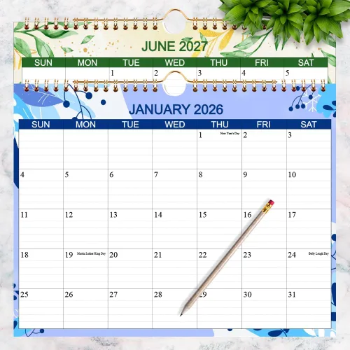 Miniatura 6 de Calendario 2026-2027 – Calendario de pared de enero de 2026 a junio de 2027 – Calendario mensual con papel grueso de 140 gsm para planificación