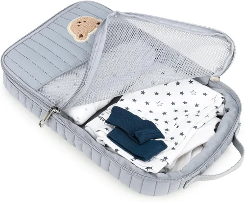 Miniatura 2 de Bolsas organizadoras para pañales para bebé, paquete de 2 bolsas impermeables para colgar pañales, bolsa de malla de oso de conejo, reutilizable