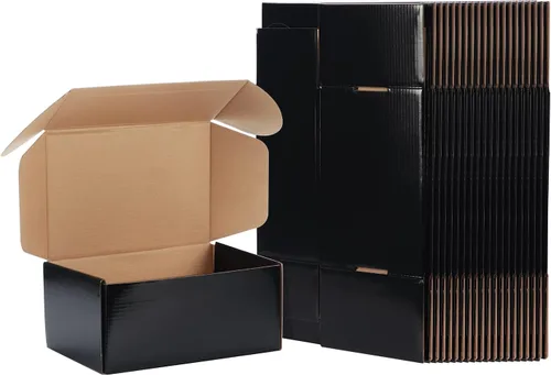 Miniatura 23 de EXYGLO Paquete de 40 cajas de envío de 6 x 4 x 3 pulgadas, cajas de cartón corrugado negras para embalaje de pequeñas empresas, mudanza, envío