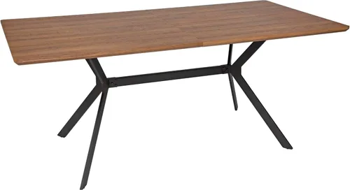 Mesa de comedor rectangular de 71 pulgadas para 6 y 8 pulgadas, mesa de cocina de madera moderna de mediados de siglo con patas cruzadas de metal,