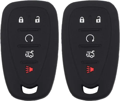 2 fundas de silicona de goma negra para llavero compatible con Chevrolet Chevy Camaro Cruze Malibu Traverse Blazer Trailblazer Equinox 2018 2019