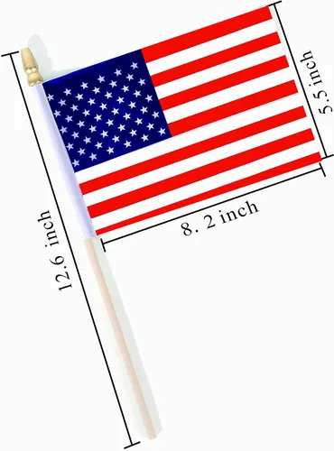 Miniatura 2 de Paquete de 25 banderas pequeñas de Estados Unidos en palo de mano para decoración del 4 de julio