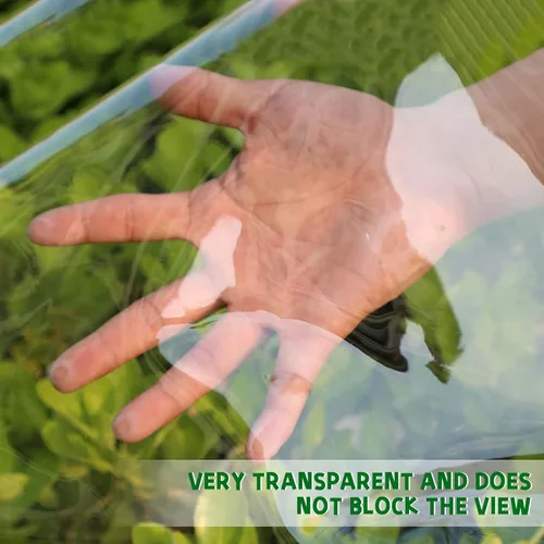 Miniatura 7 de Lonas transparentes resistentes al agua de alta calidad, lona de PVC transparente de 15 mil con ojales, cuerdas, borde reforzado, resistentes a