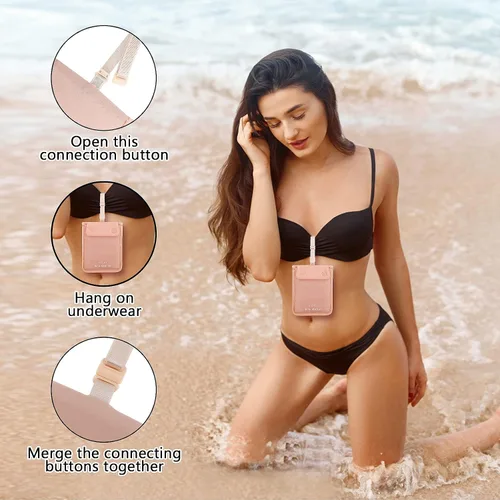 Miniatura 5 de YOYI YOYI Cartera con sujetador de viaje oculto, Rosa, Básico