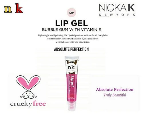 Miniatura 5 de Paquete de 4 Gel Labial Nicka K (TRANSPARENTE, FRESA, CEREZA, CHICLE)